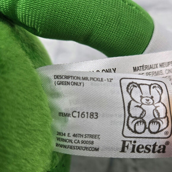 Fiesta Mr Pickle Plush 12 inch Green Mustache Eyeglasses - Picture 5 of 16